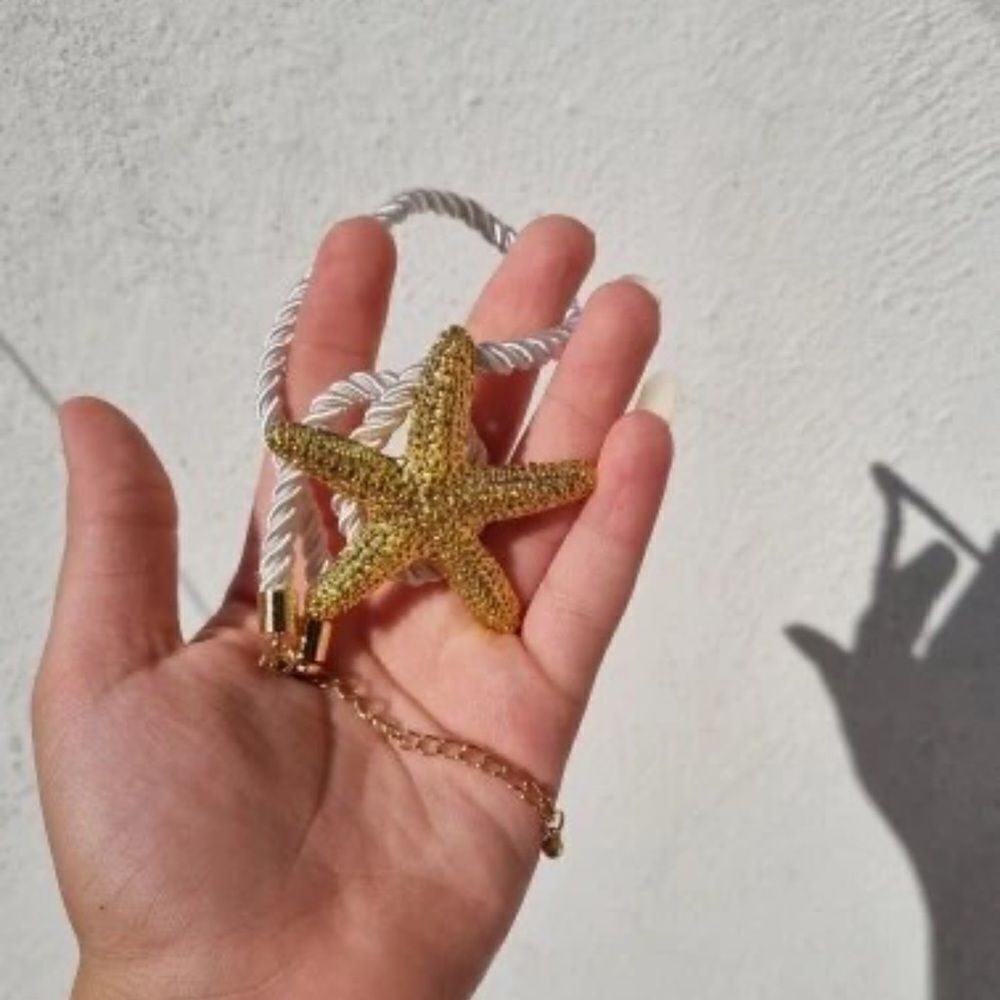 STARFISH GOLD Cord NECKLACE - Picture 1 of 10